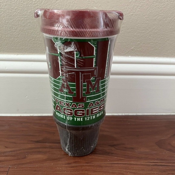 TEXAS University Aggies A&M Aladdin Insulated Tumbler Travel Mug W/ Lid & Handle - Picture 1 of 12